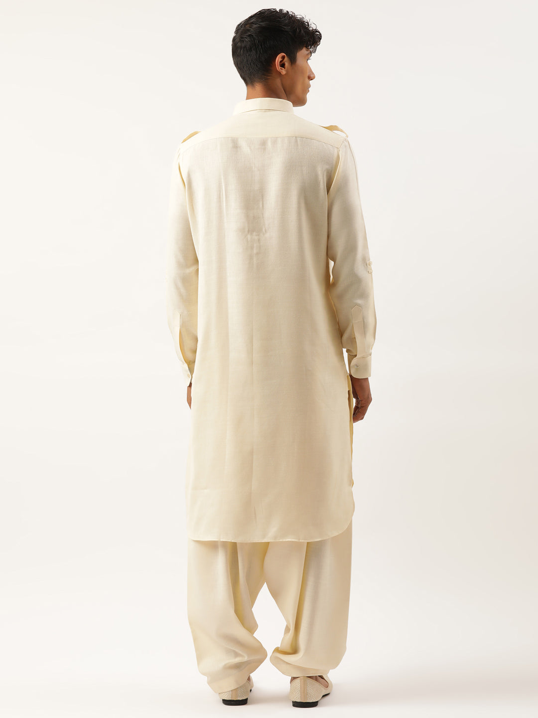 Cream Classic Premium Pathani Kurta Set