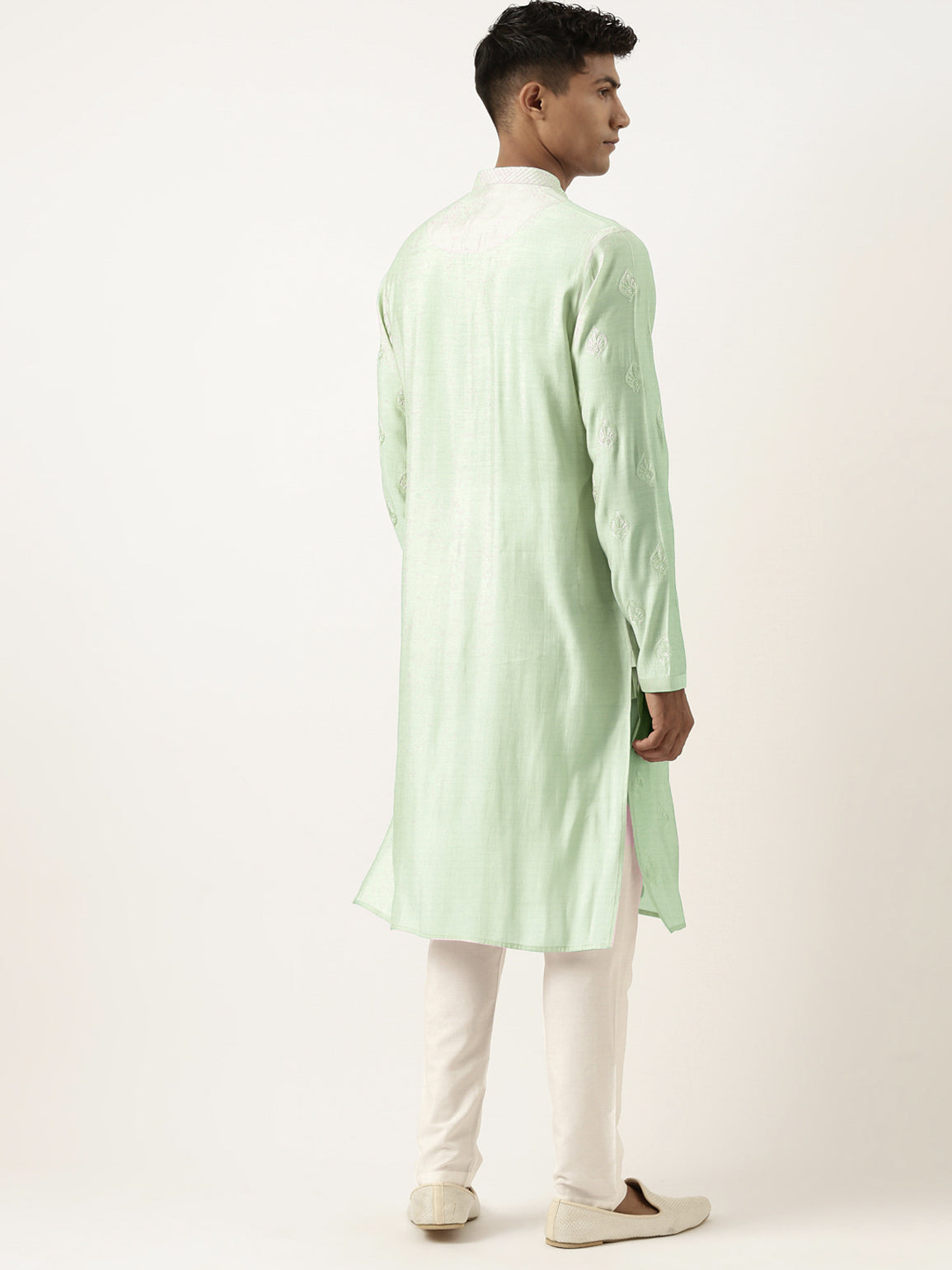 Light Green Embroidered Kurta Set