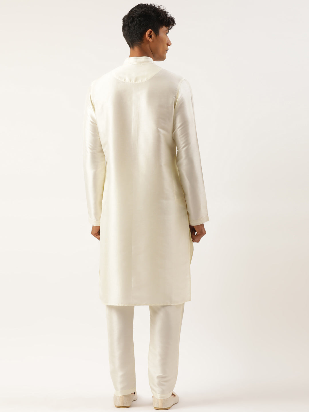 Cream Embroidered Kurta Set