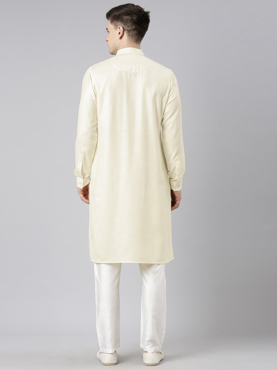 Cream Pathani Kurta Set