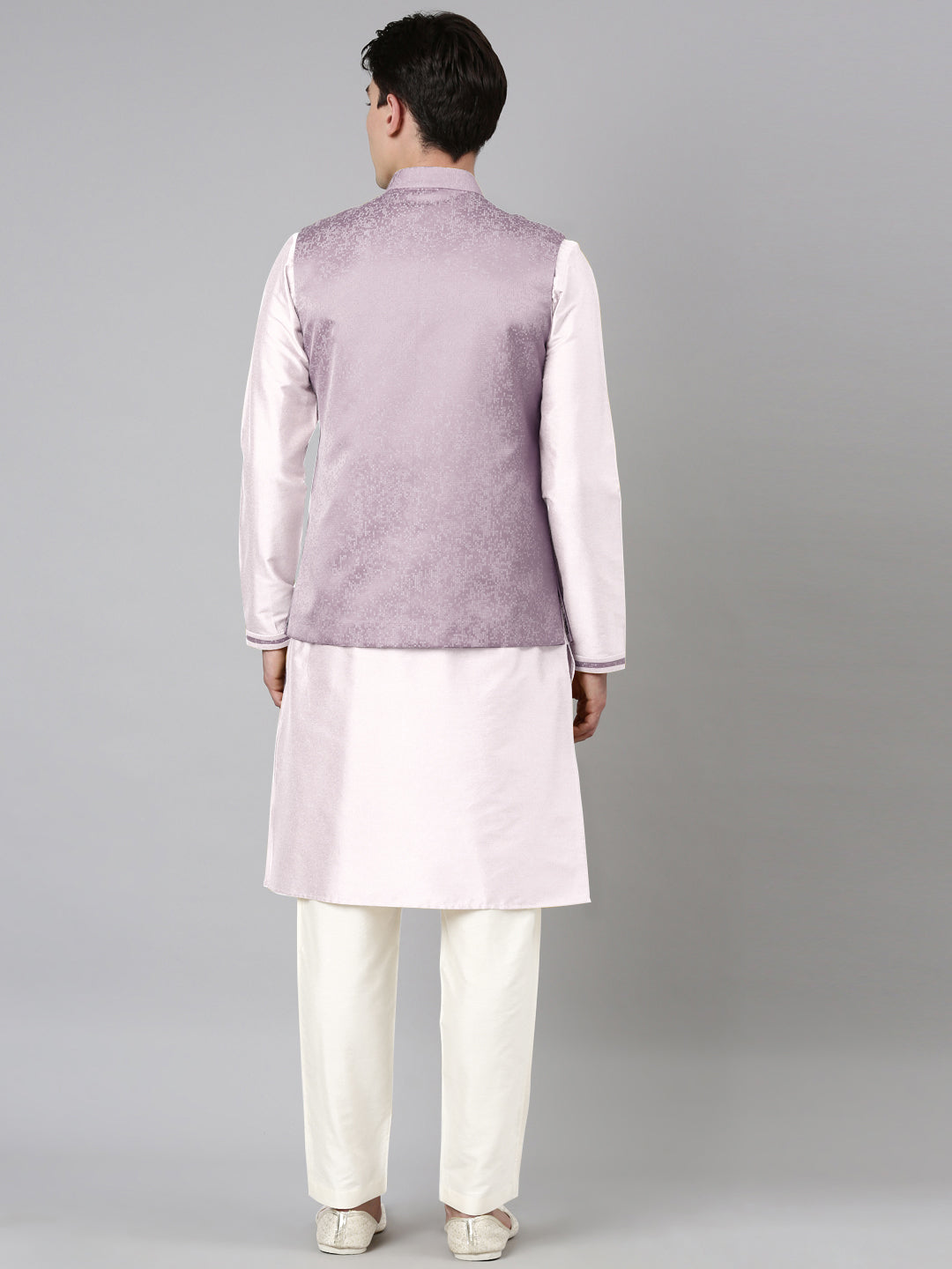 Lilac Jacquard Jacket With Kurta Set