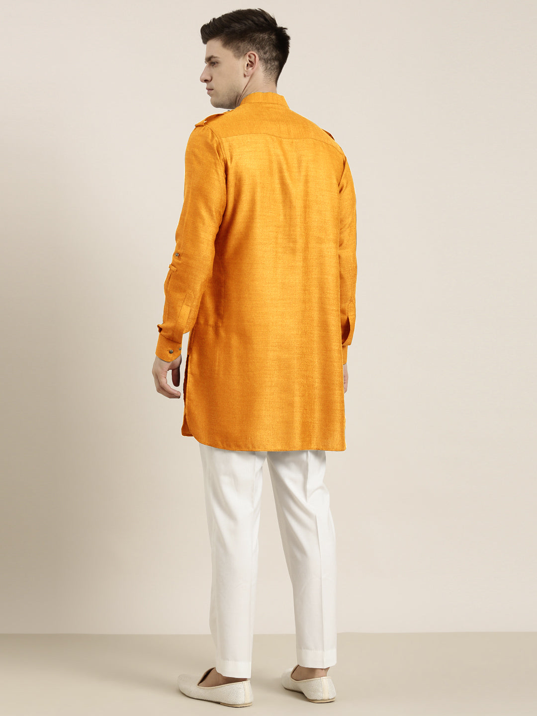 Mustard cotton Short Pathani