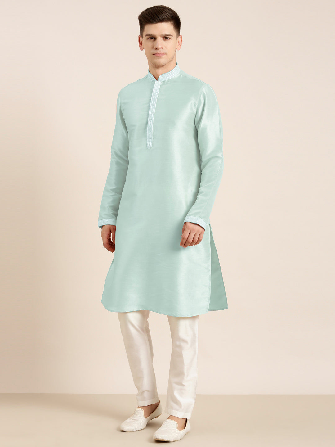 Sky Blue Embroidered Kurta Set