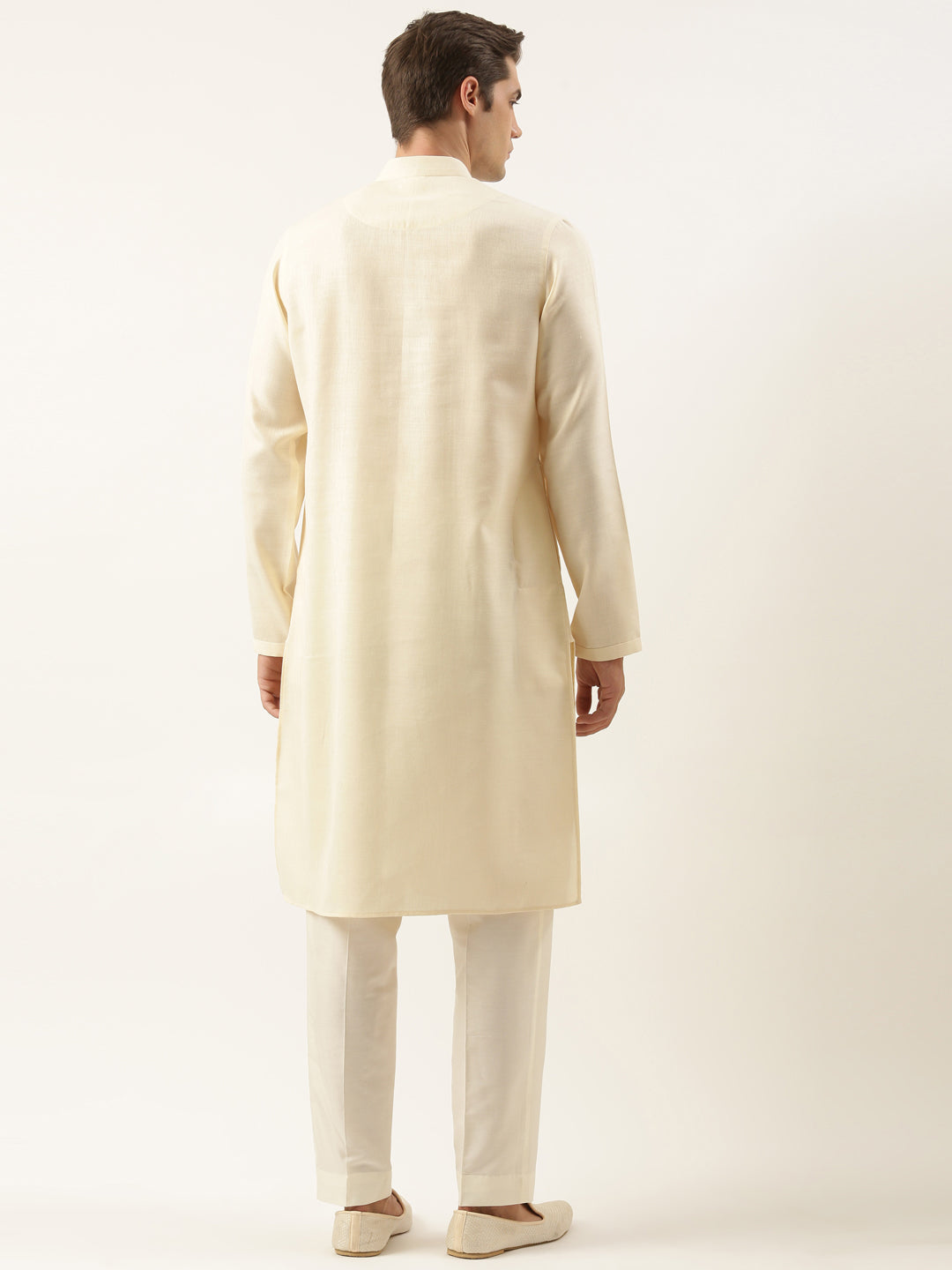 Cream Cotton Pintux Kurta Set