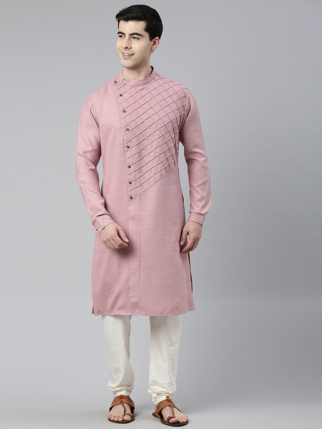 Old Rose Angrakha Kurta Set