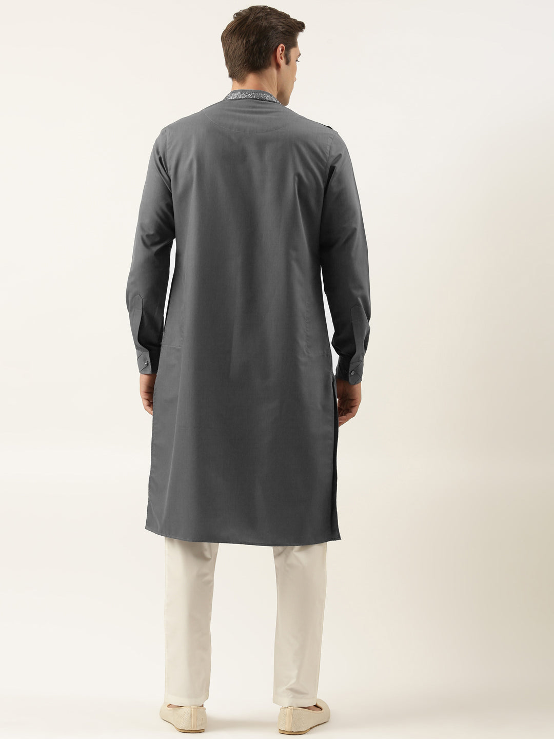 Grey Cotton Kurta Set