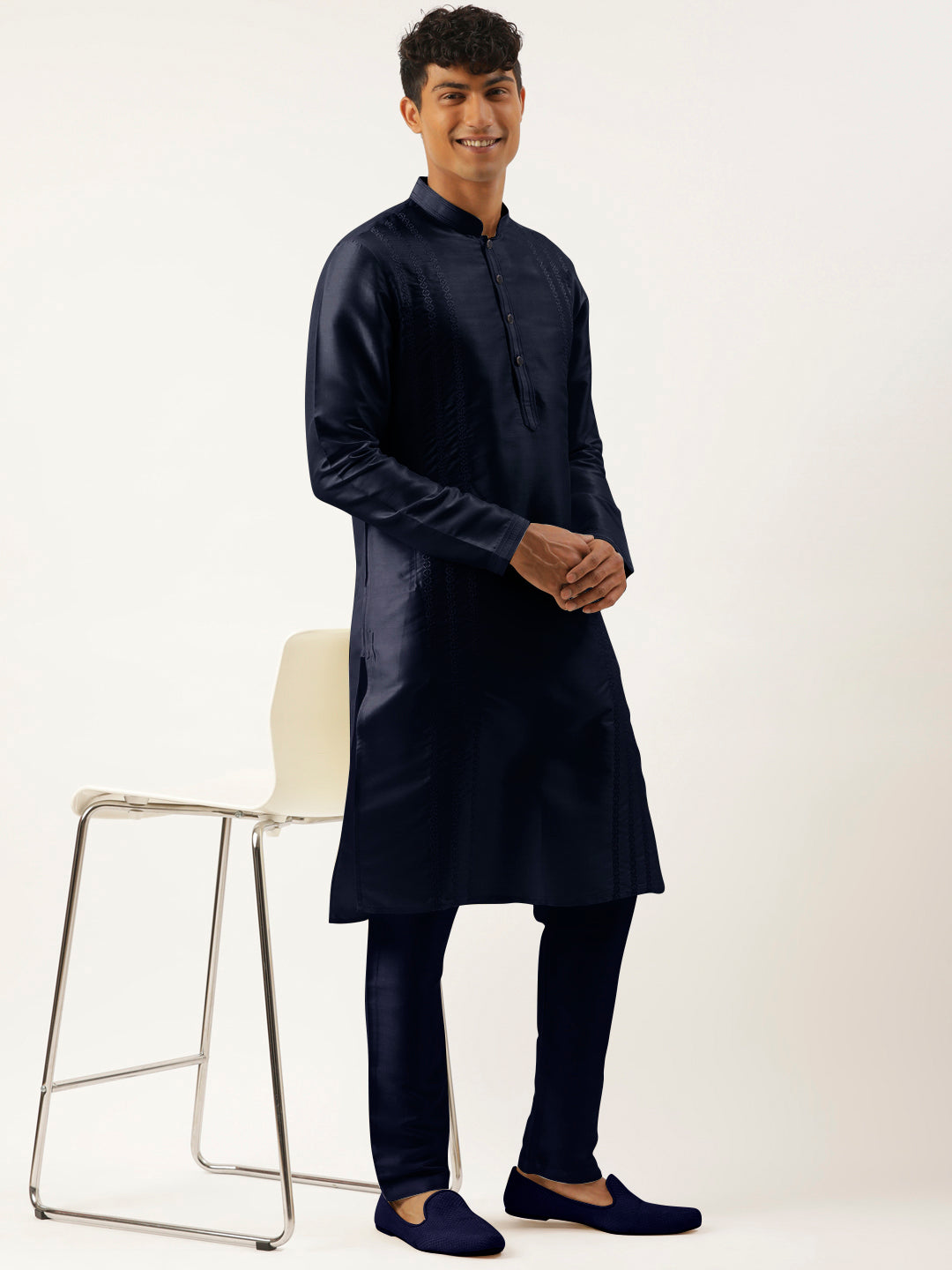 Blue Embroidered Kurta Set