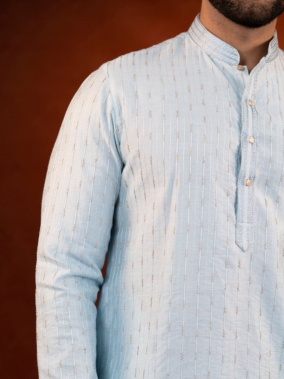 Light Blue Embroidered Kurta Set