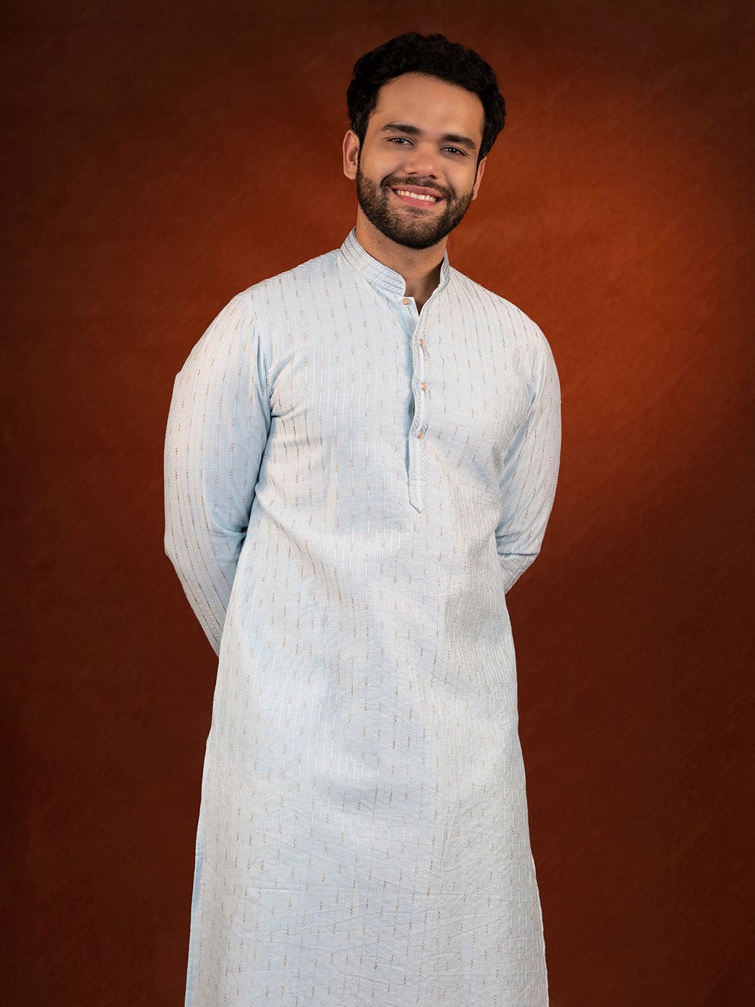 Light Blue Embroidered Kurta Set