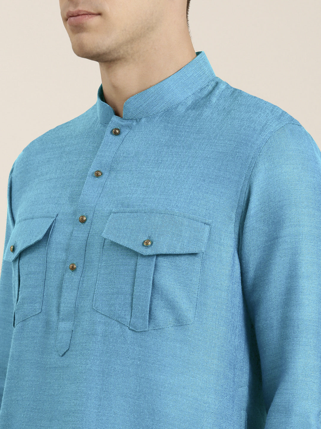 Blue Light cotton Short Pathani