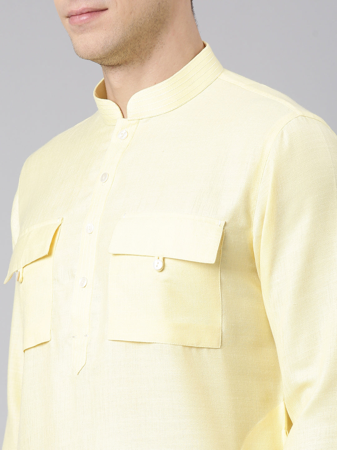 Yellow Pathani Kurta Set