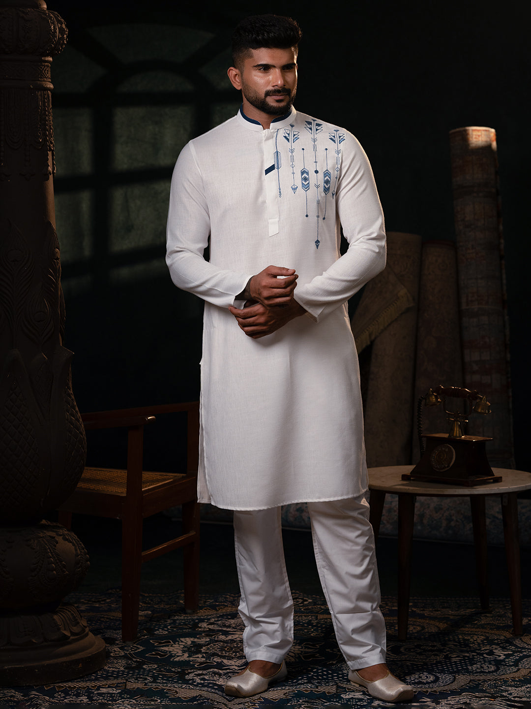 Off White Cotton Kurta set