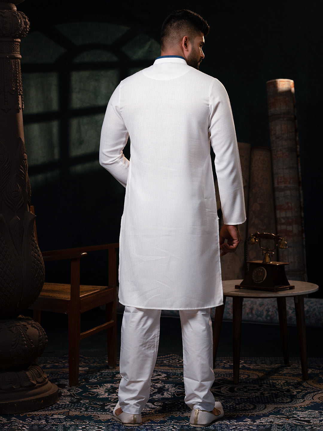 Off White Cotton Kurta set