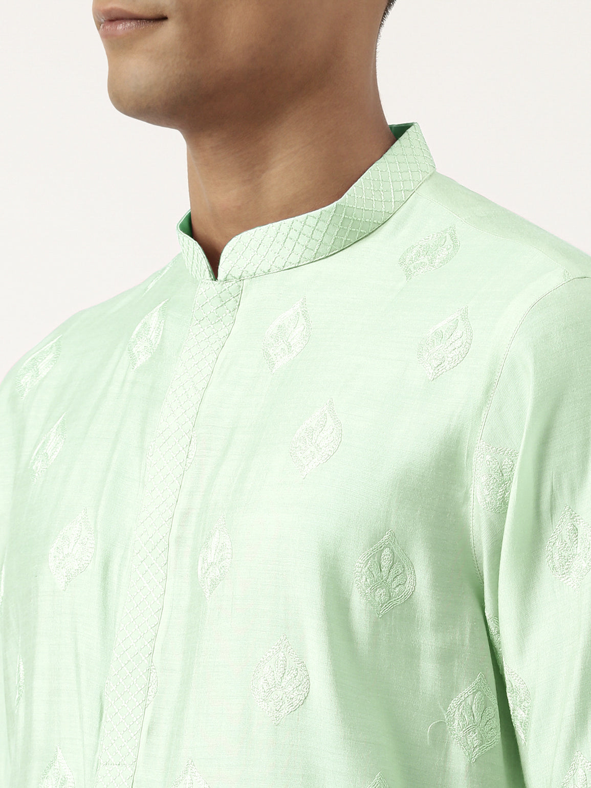 Light Green Embroidered Kurta Set