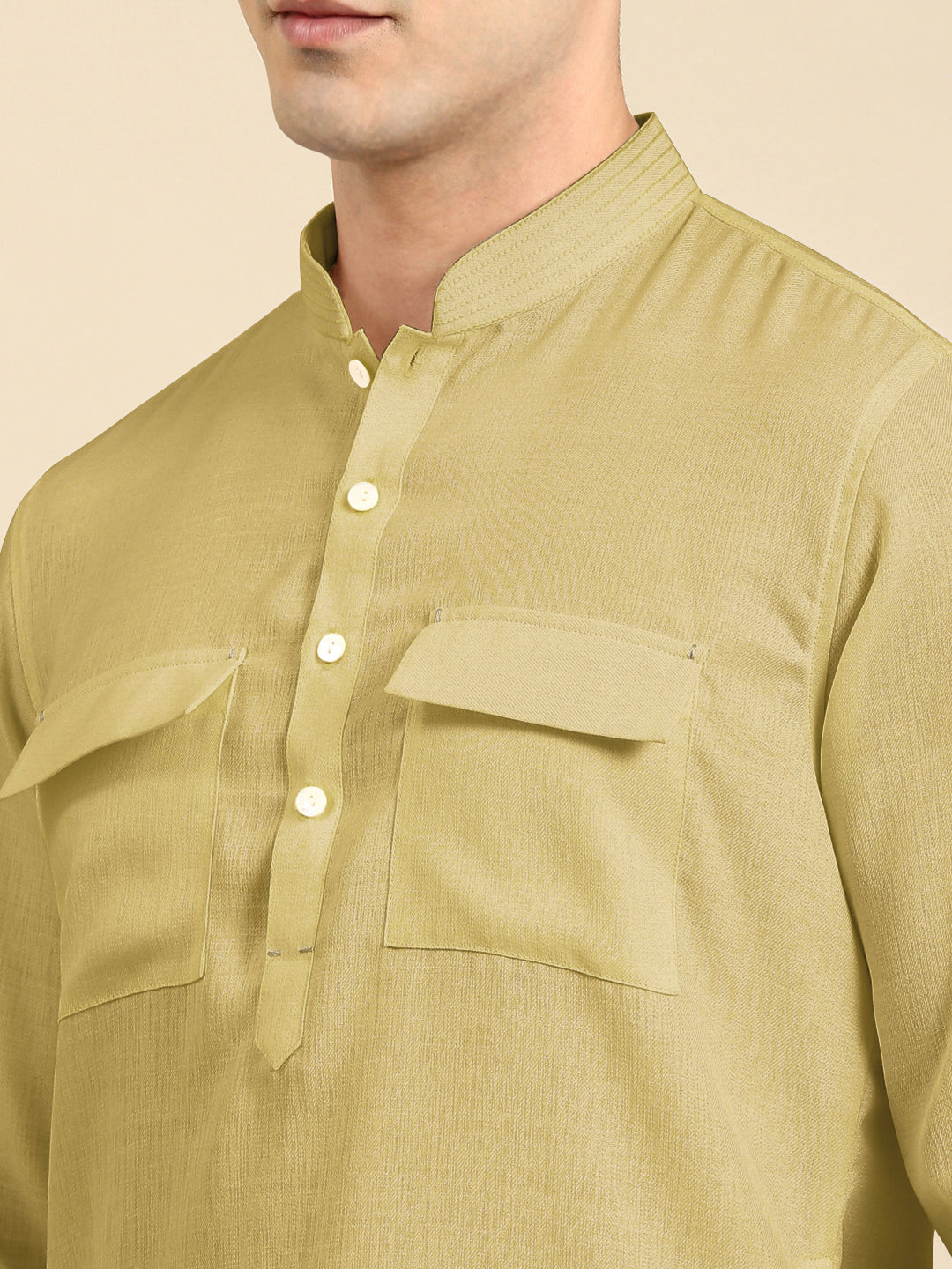 Greenish Beige Pathani Kurta Set