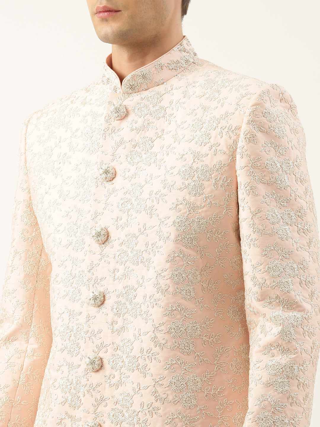 Pink embroidered indowestern