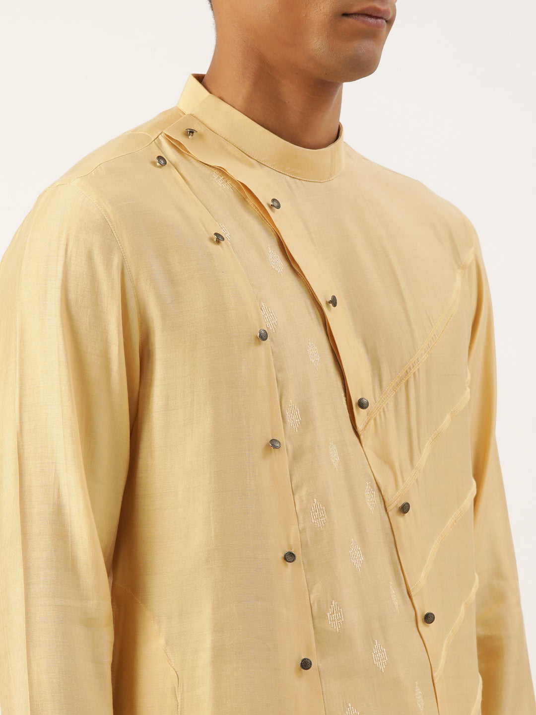 Gold Side Open Layered Kurta Set