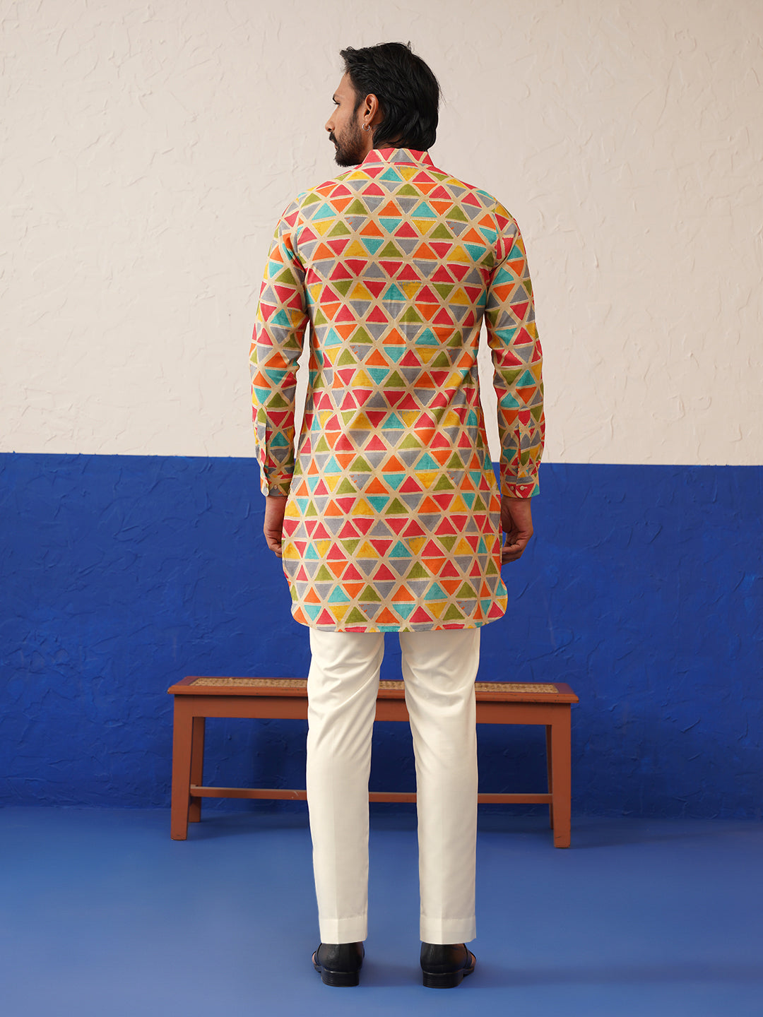 Beige Multicolor Ceremonial Kurta Set