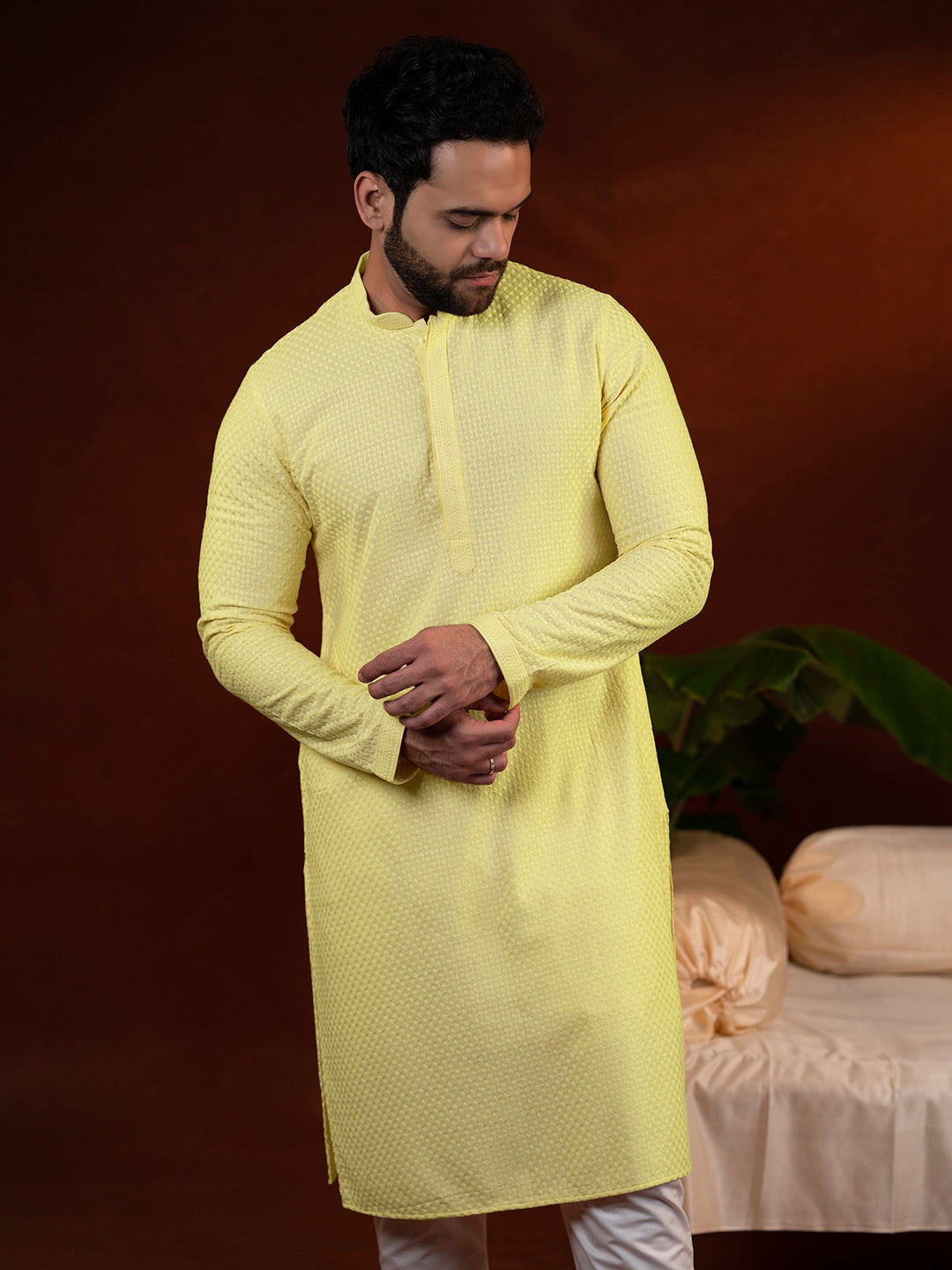 Yellow Chikankari Kurta Set