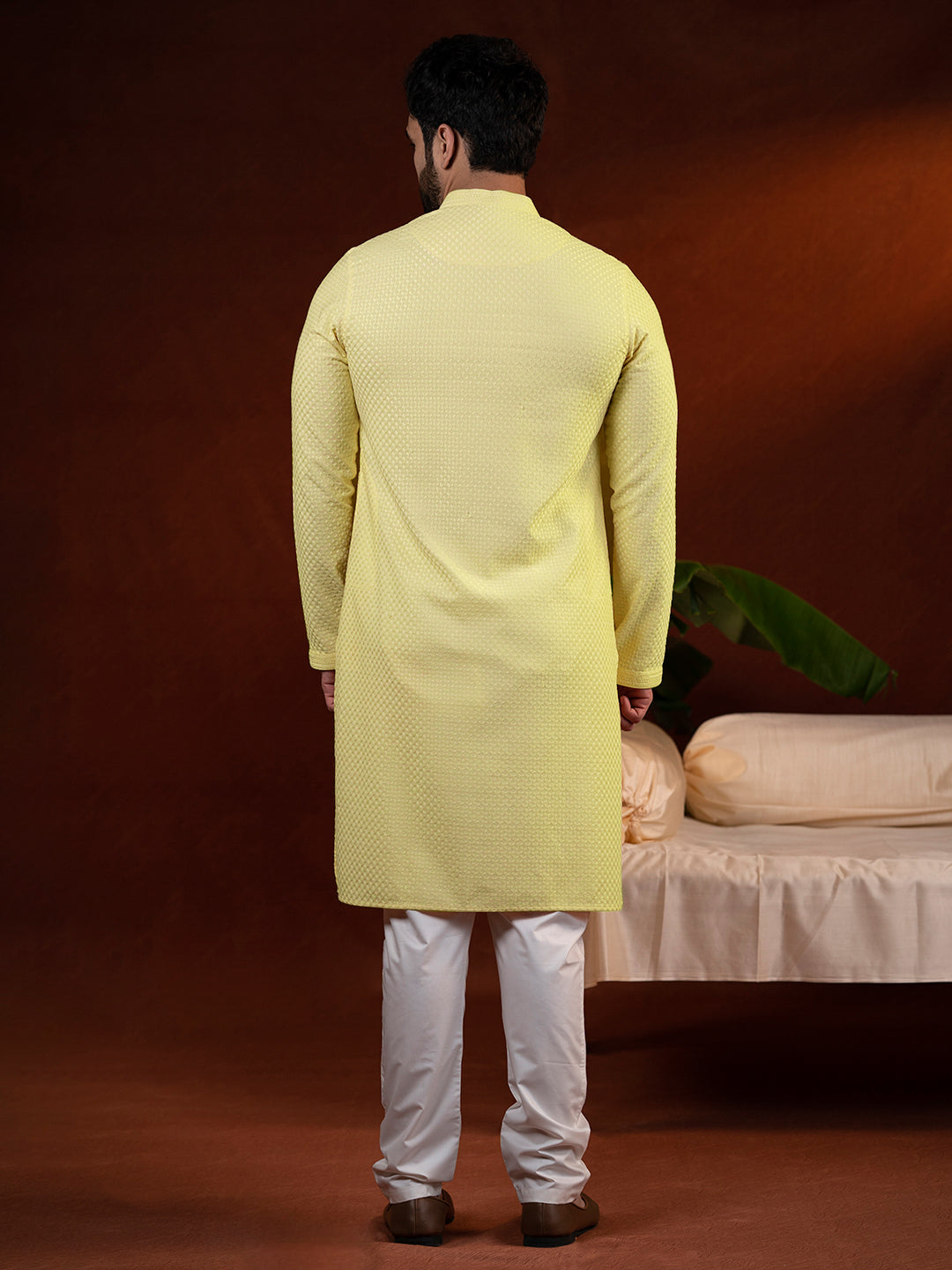 Yellow Chikankari Kurta Set