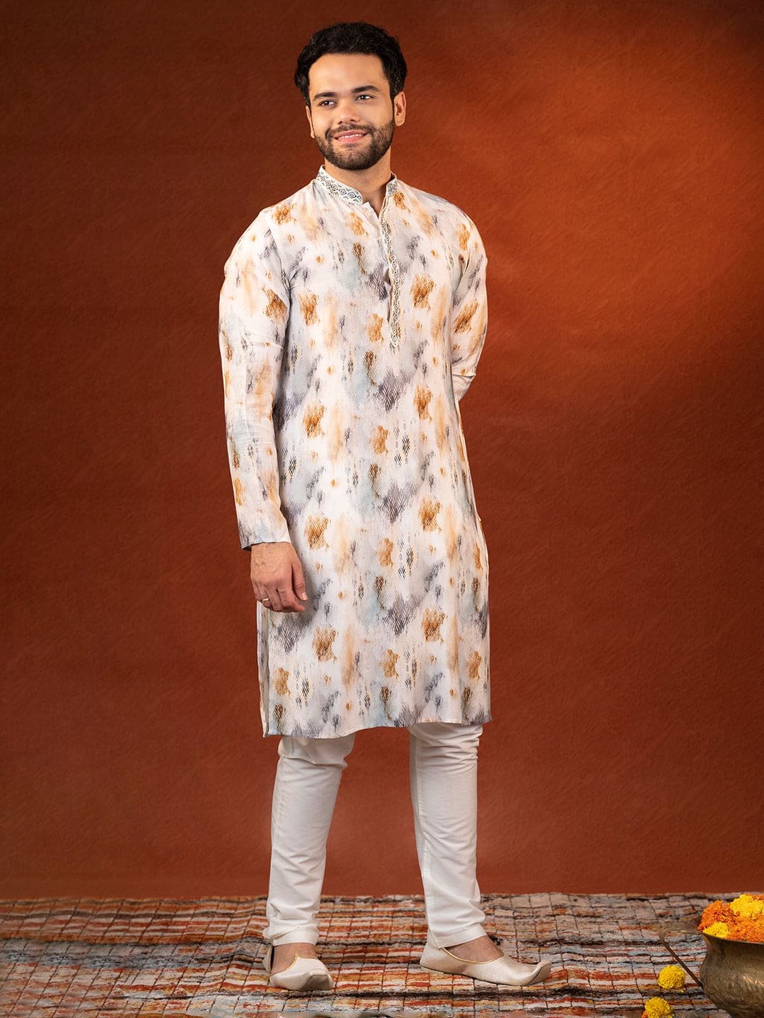 Cream Ceremonial Kurta Set