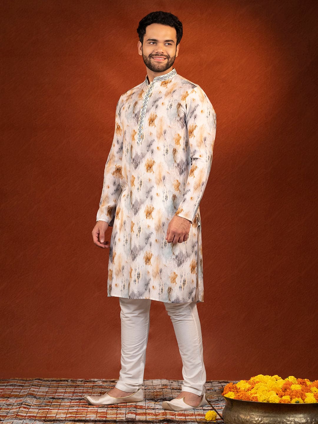 Cream Ceremonial Kurta Set