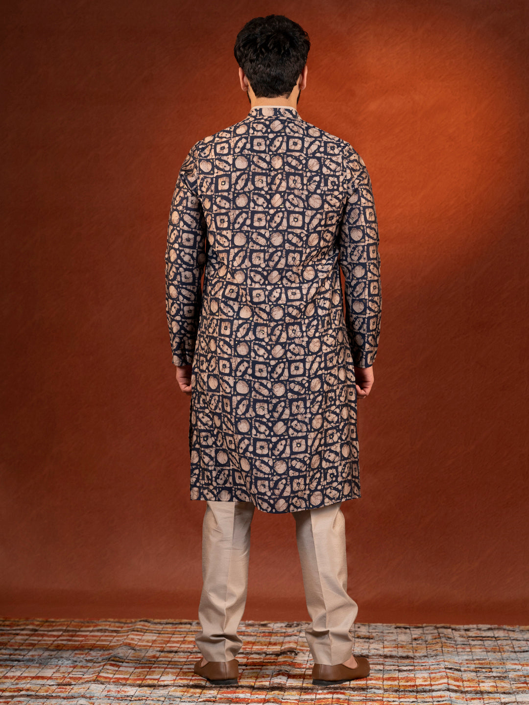 Midnight Blue Batik Print Kurta