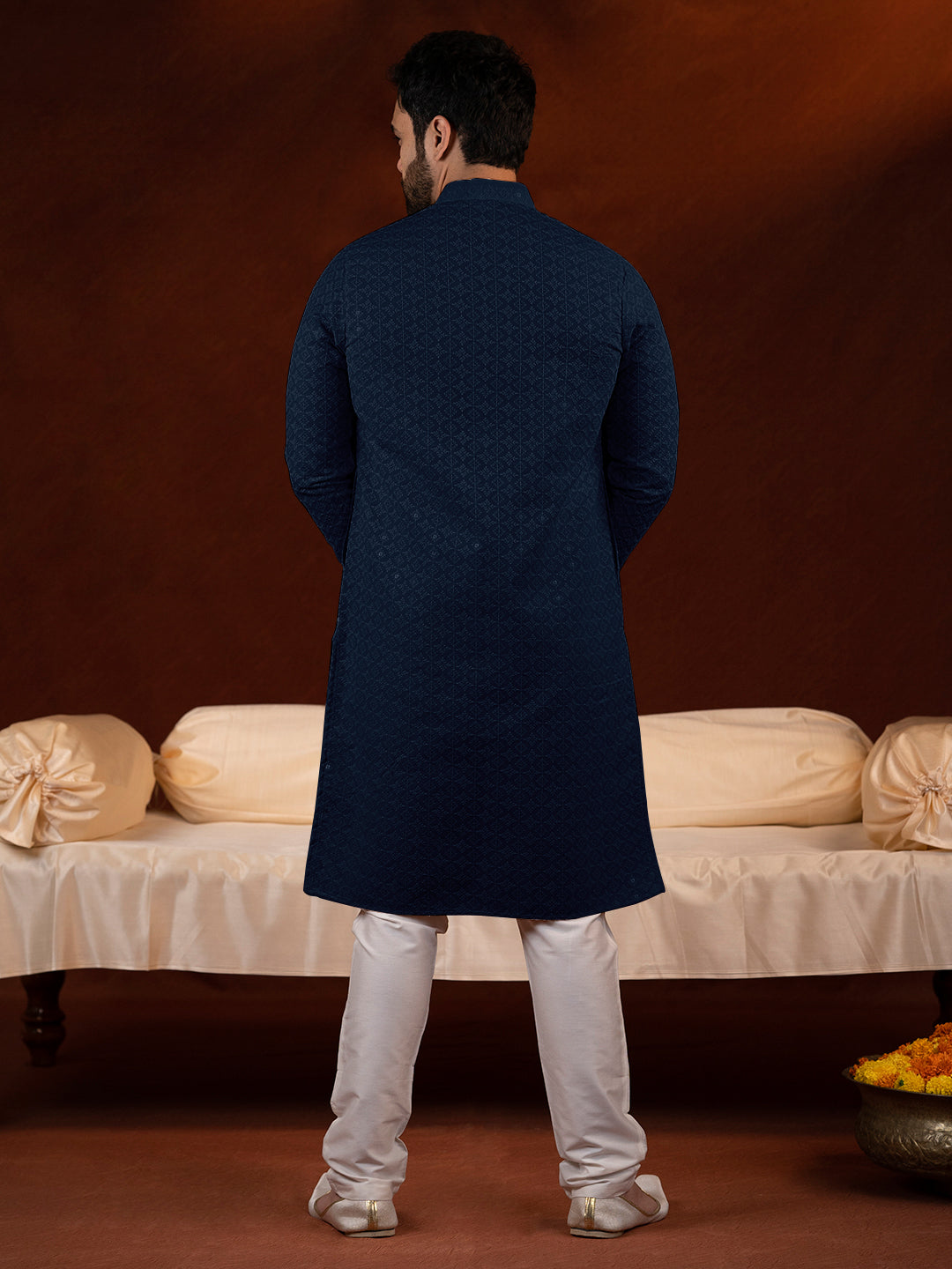 Navy Blue Chikankari Kurta Set