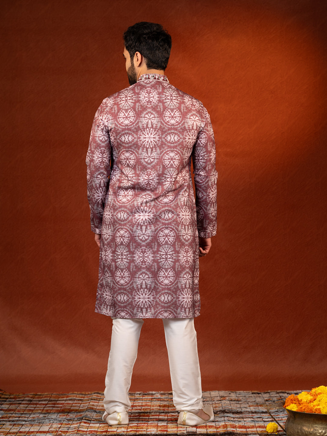 Maroon Tie Dye Kurta Set