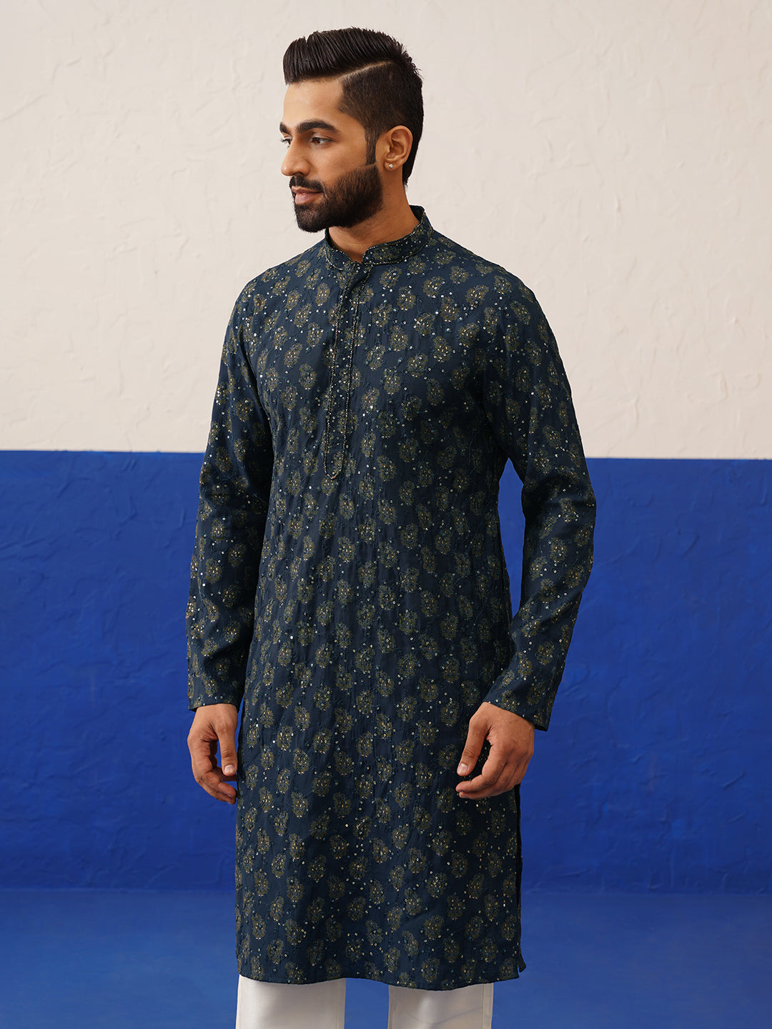 Blue Embroidered Kurta Set