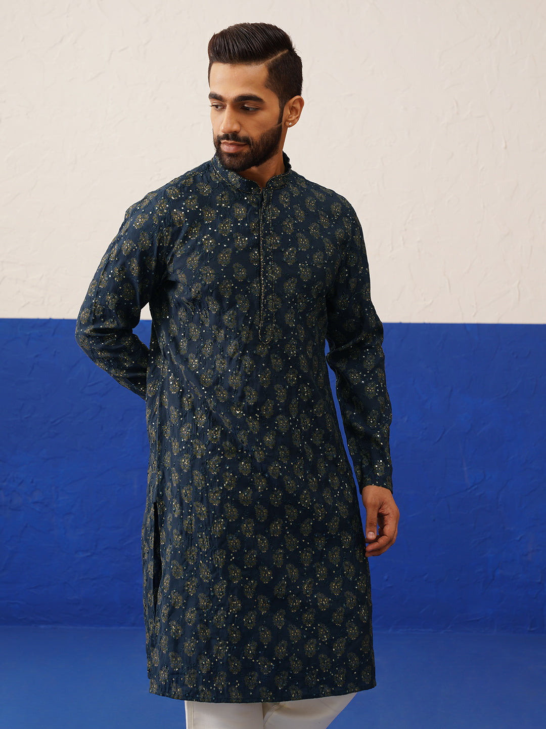 Blue Embroidered Kurta Set