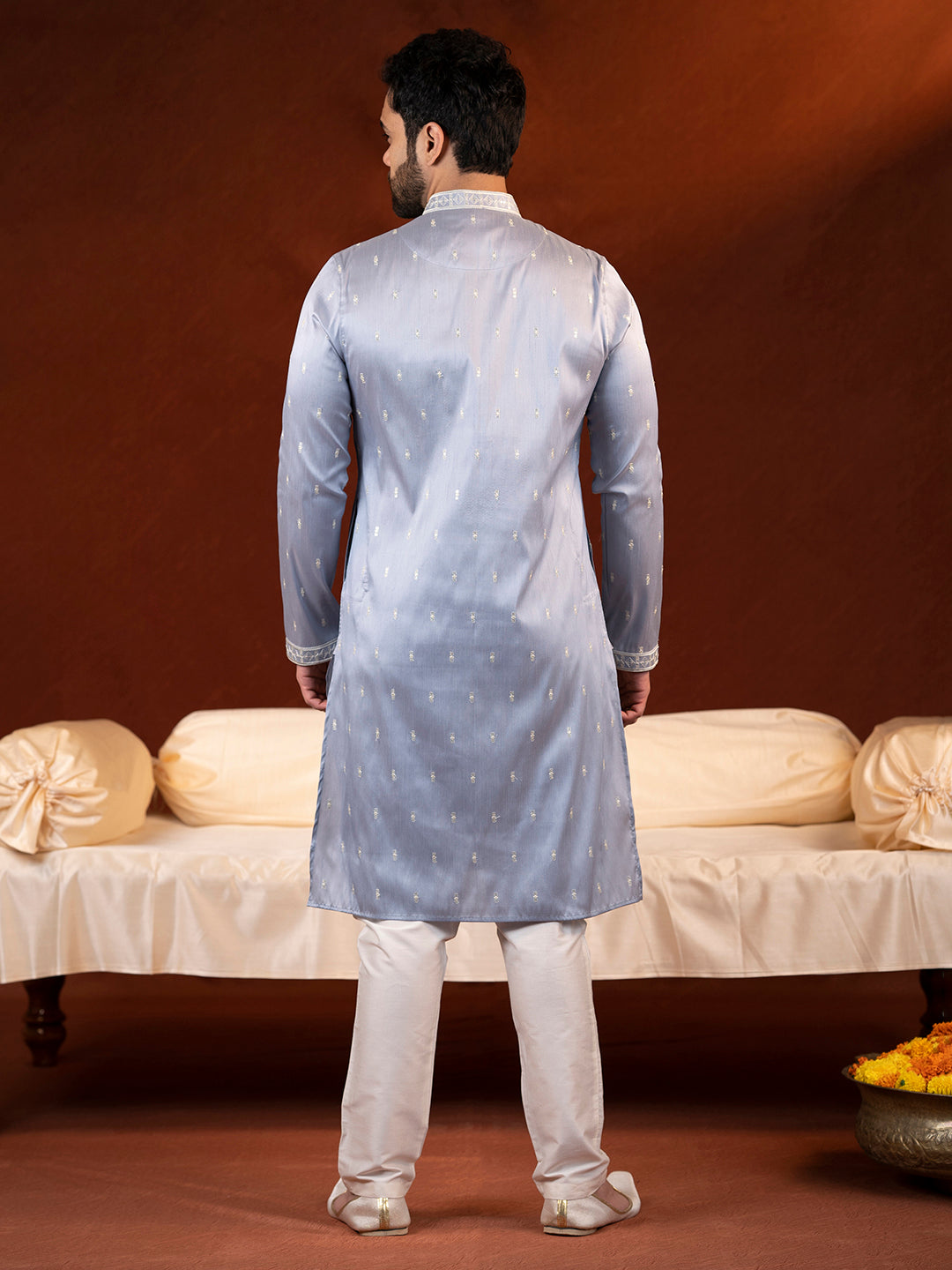 Powder Blue Embroidery Kurta Set