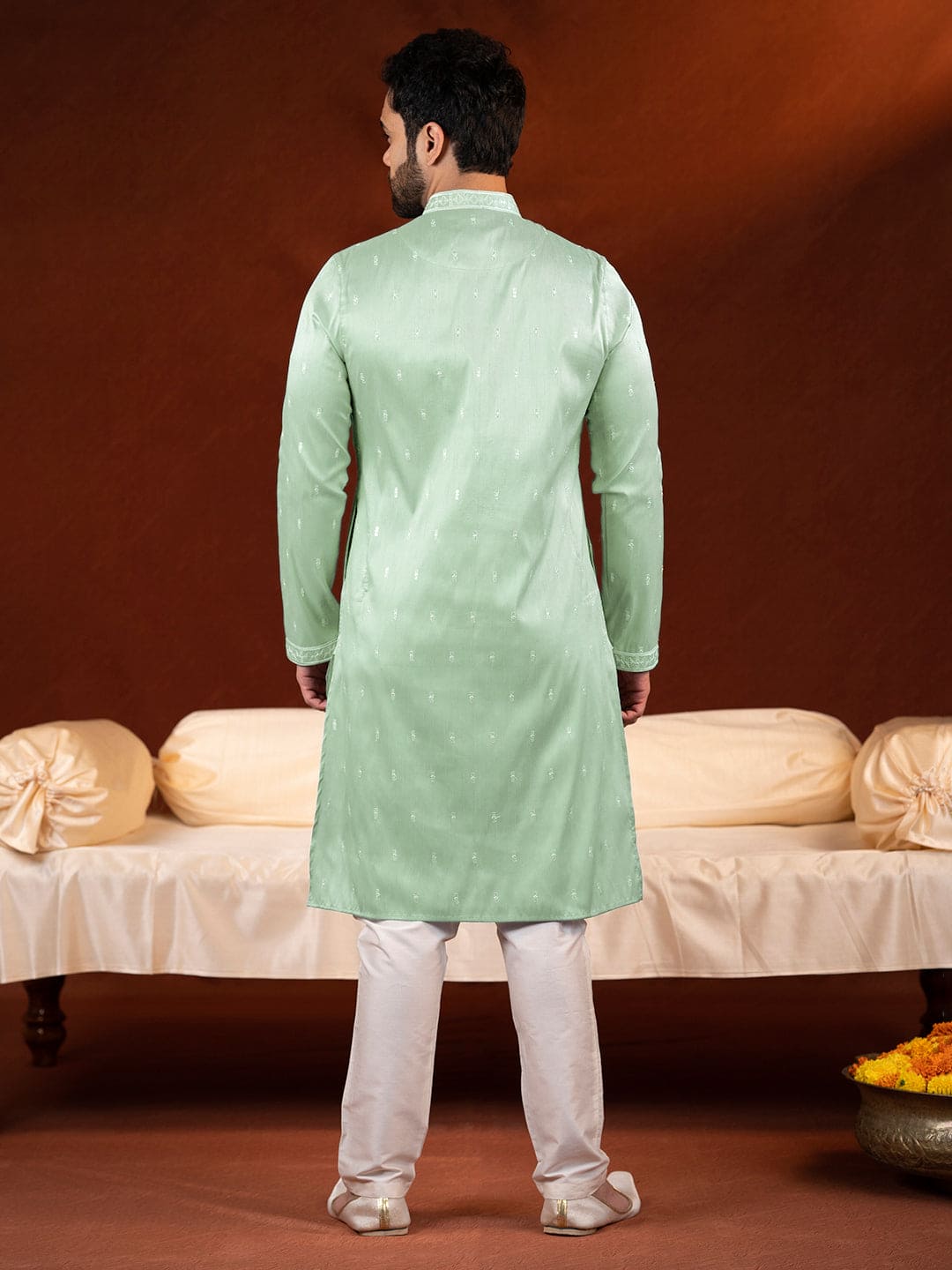 Green Embroidery Kurta Set