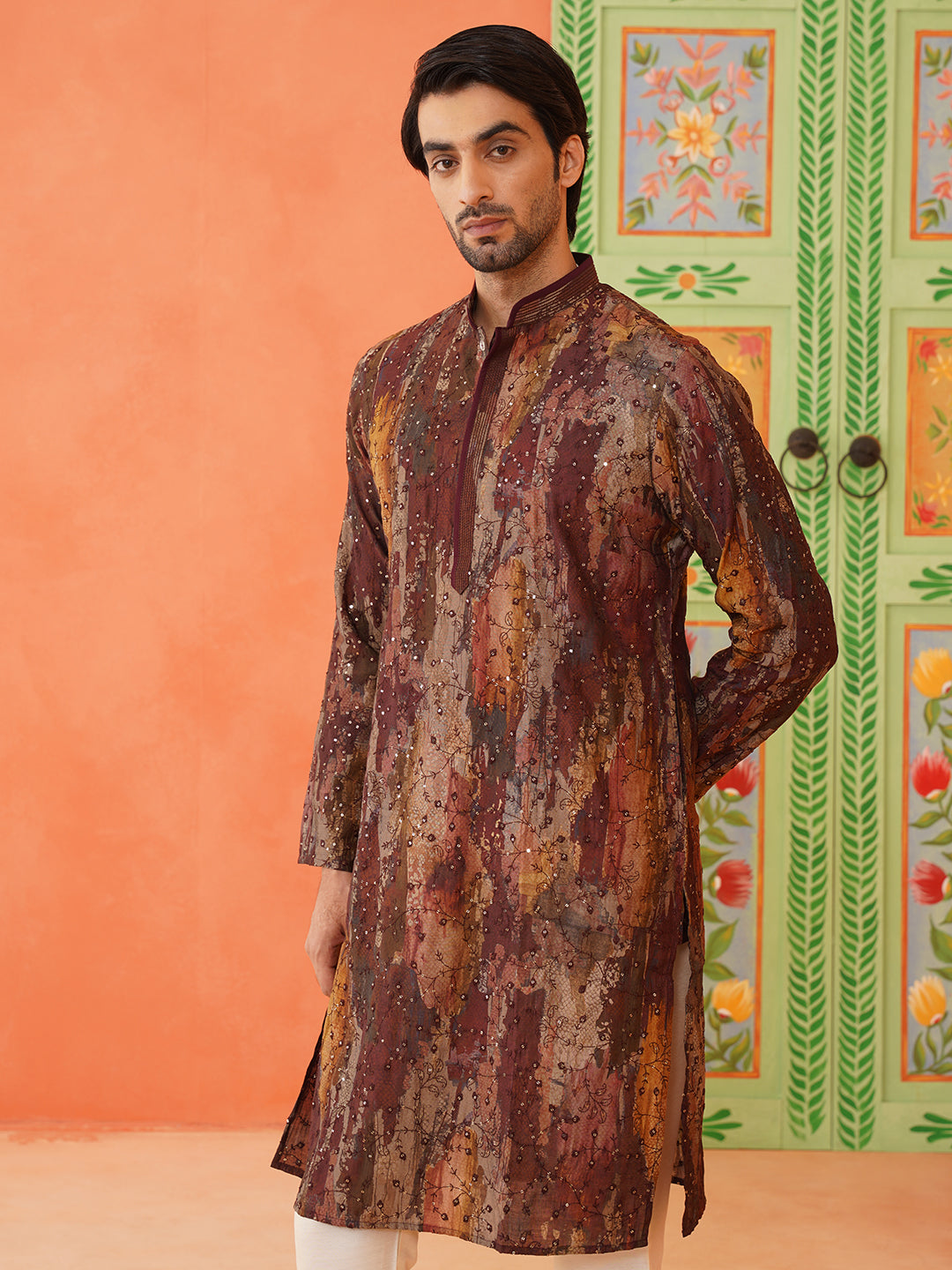 Multi Color Embroidered Kurta Set