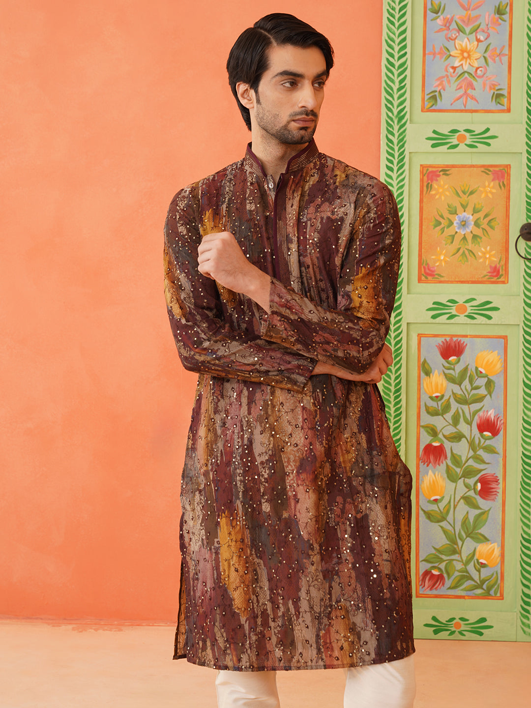 Multi Color Embroidered Kurta Set