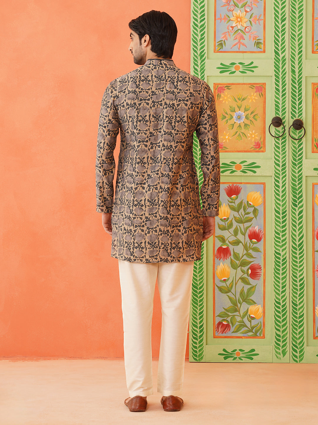 Forest Green Batik Print Kurta