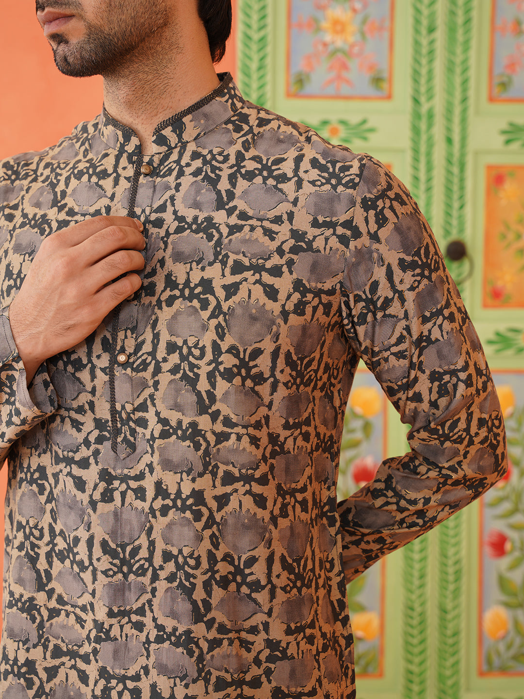 Forest Green Batik Print Kurta