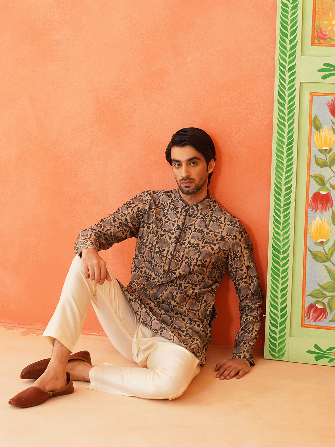 Forest Green Batik Print Kurta