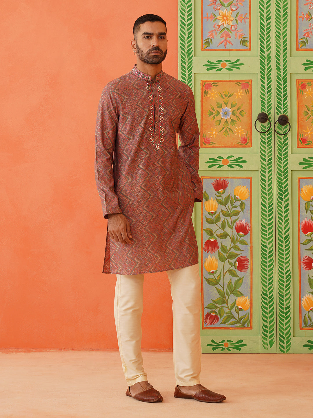 Satin Printed Kurta Set