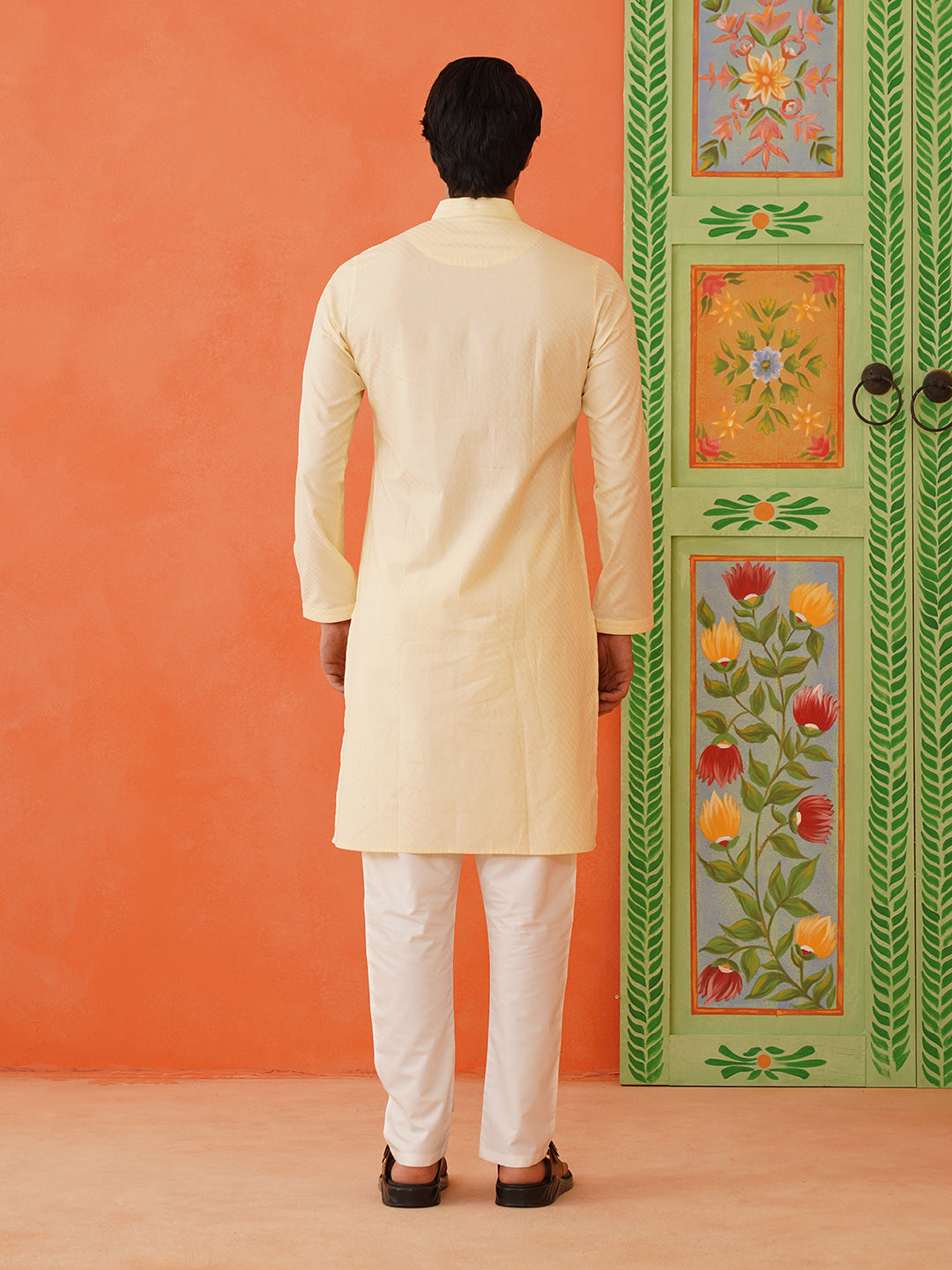 Lemon Cotton Kurta Set