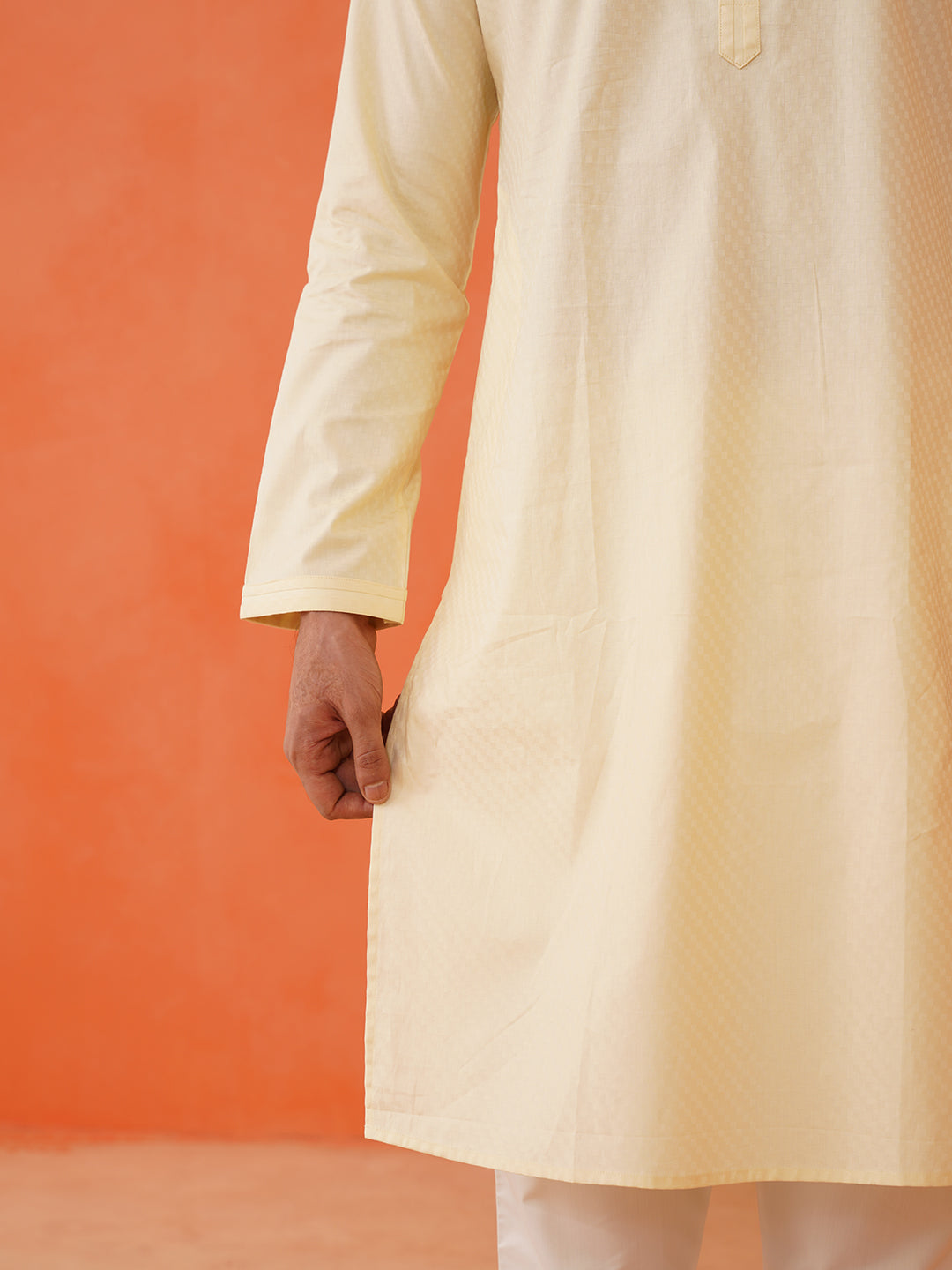 Lemon Cotton Kurta Set