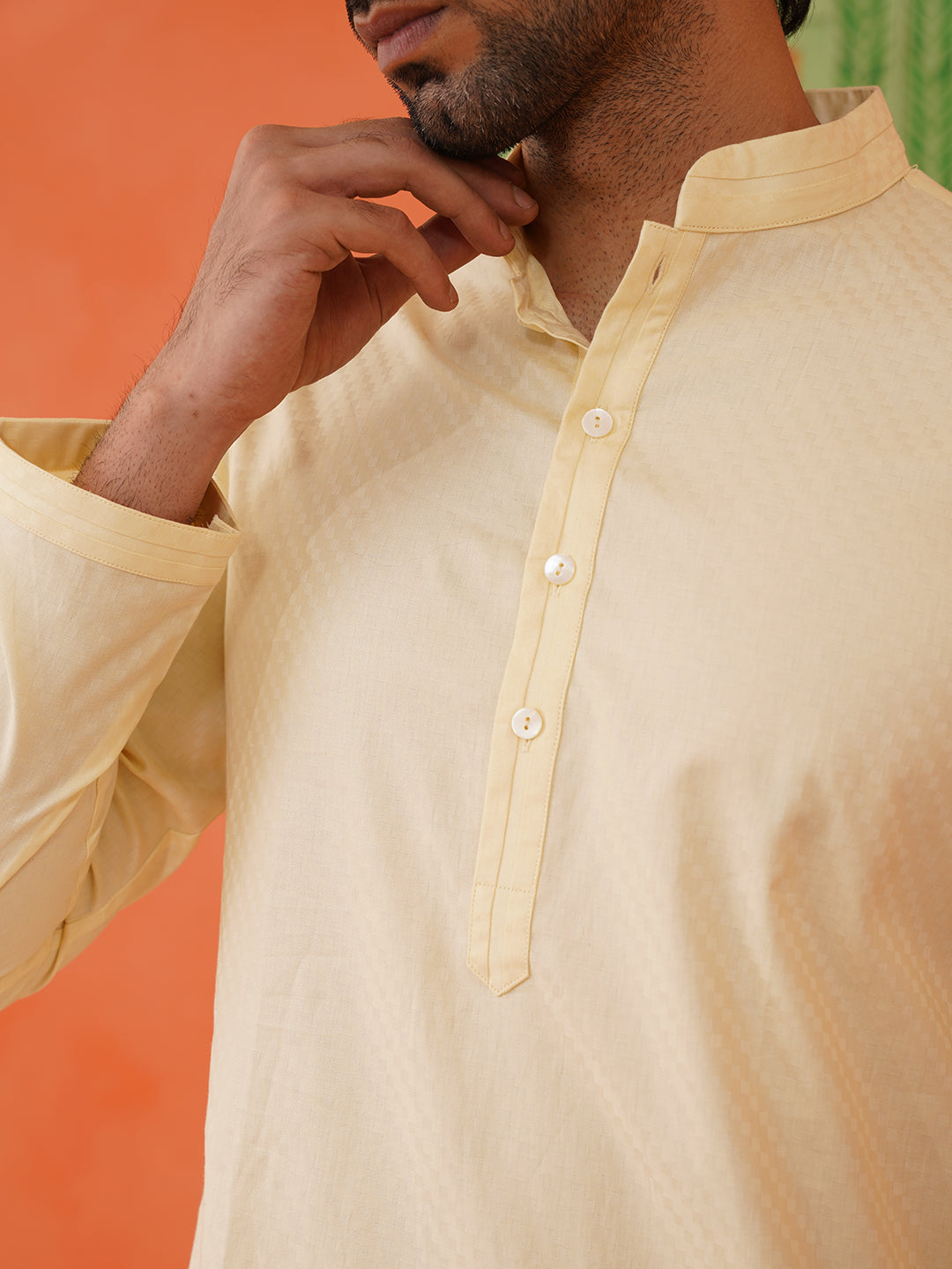 Lemon Cotton Kurta Set