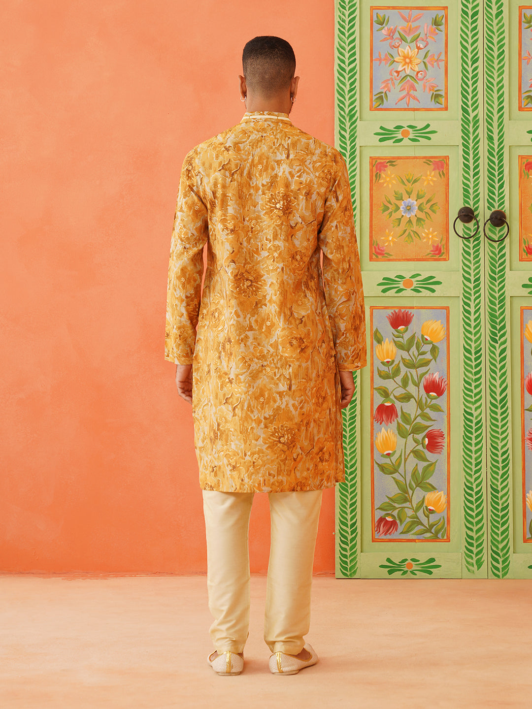 Yellow Gold Printed Kurta Set