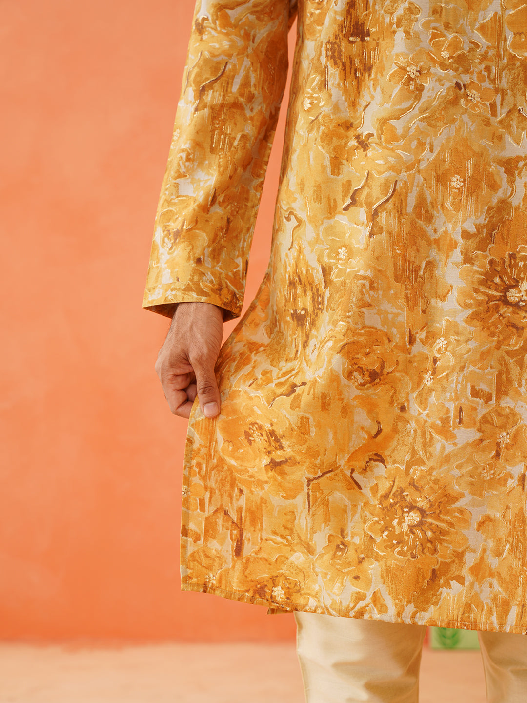 Yellow Gold Printed Kurta Set