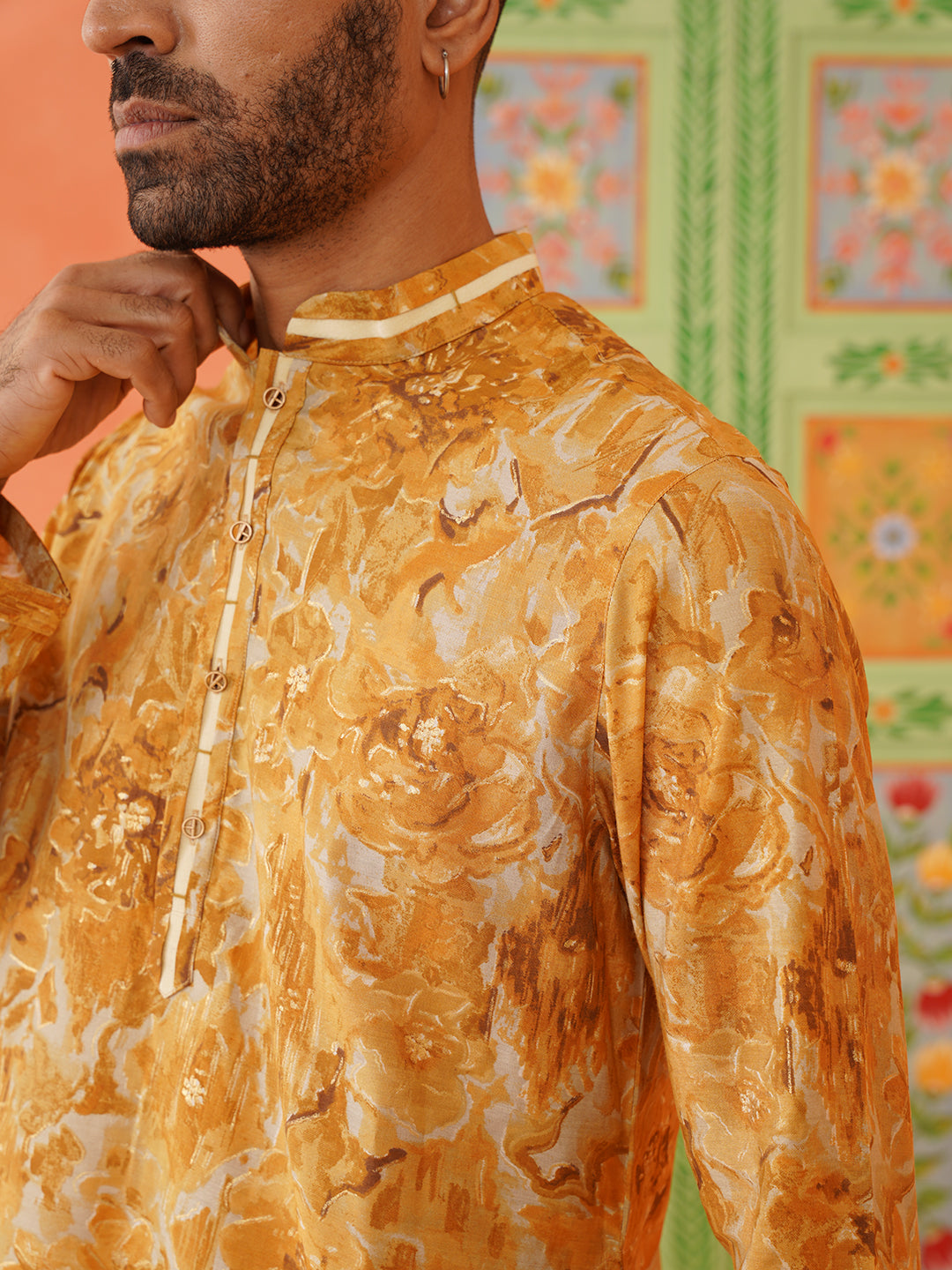 Yellow Gold Printed Kurta Set