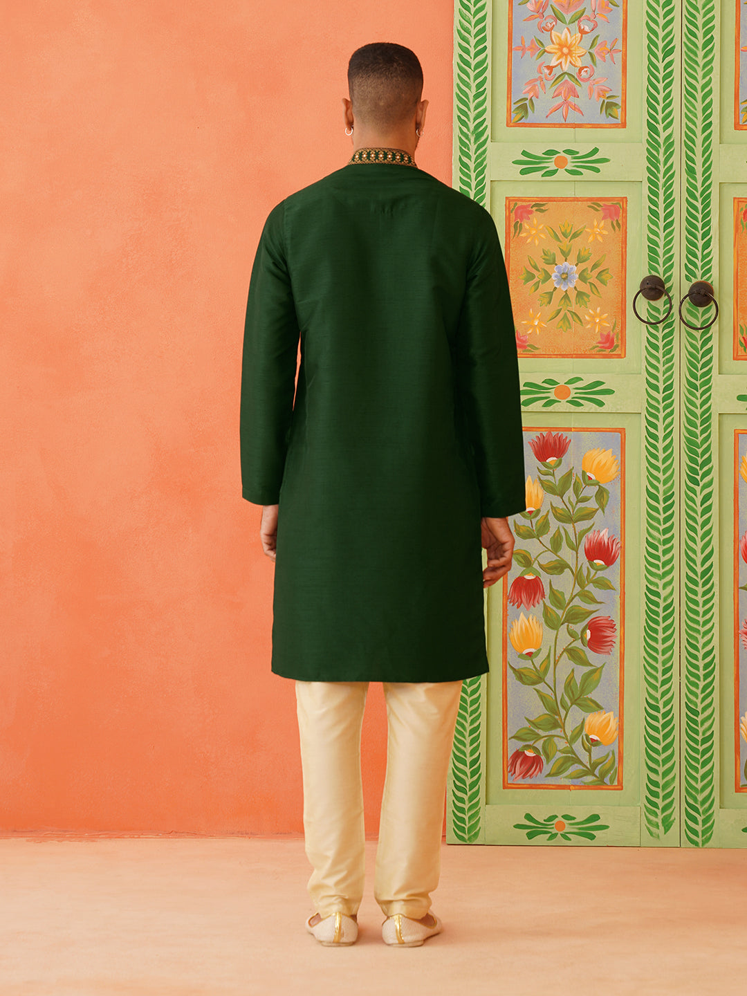 Sage Green Mirror Embroidered Kurta Set