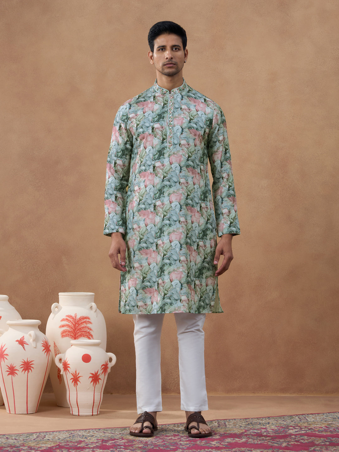 Multi Color Floral Printed Kurta Set