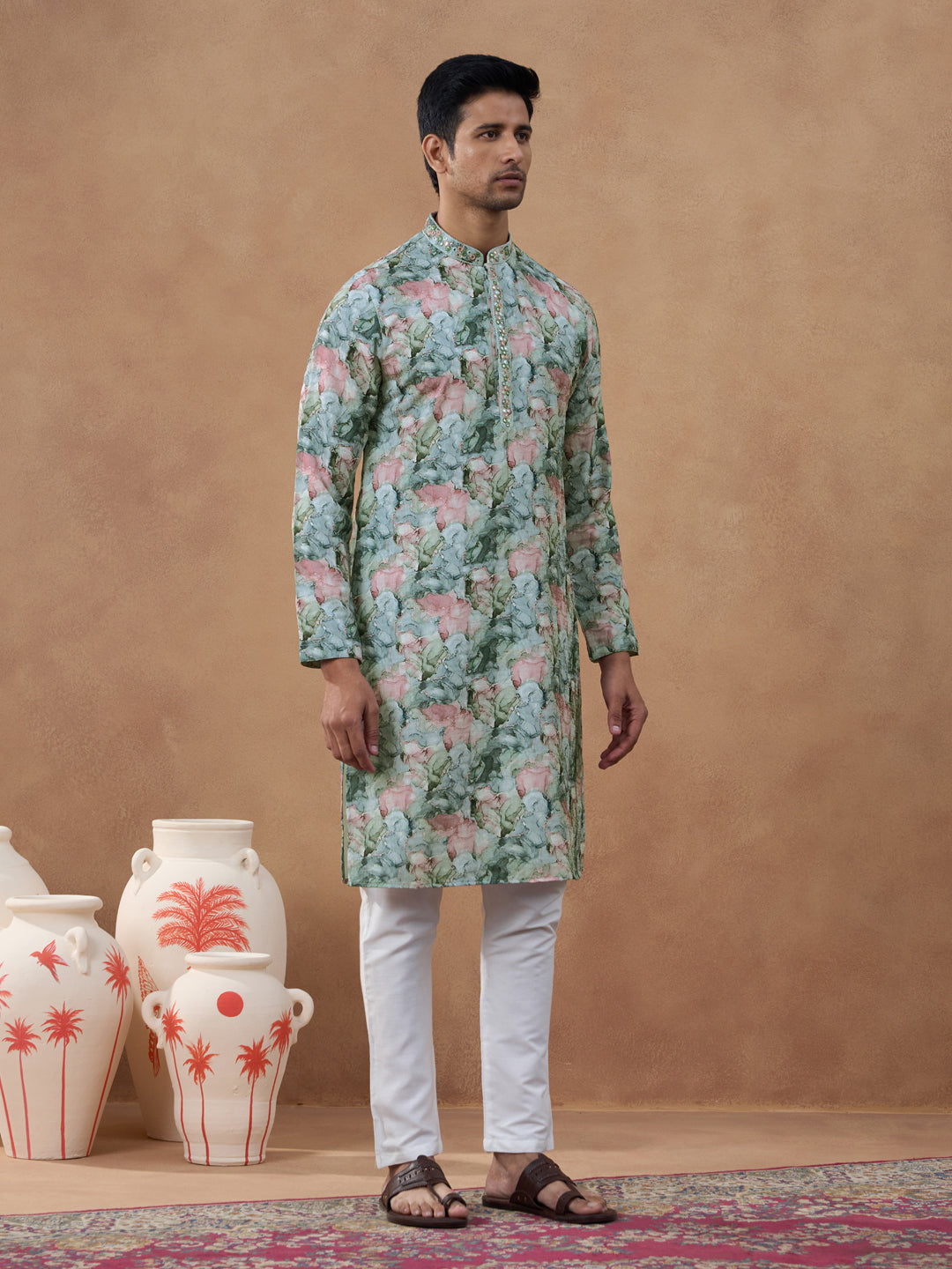 Multi Color Floral Printed Kurta Set