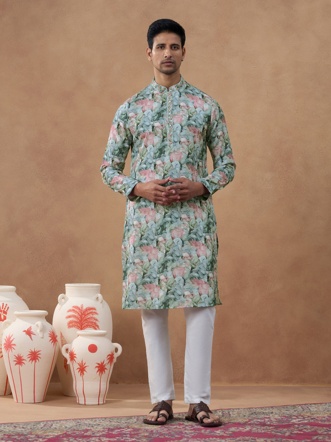 Multi Color Floral Printed Kurta Set