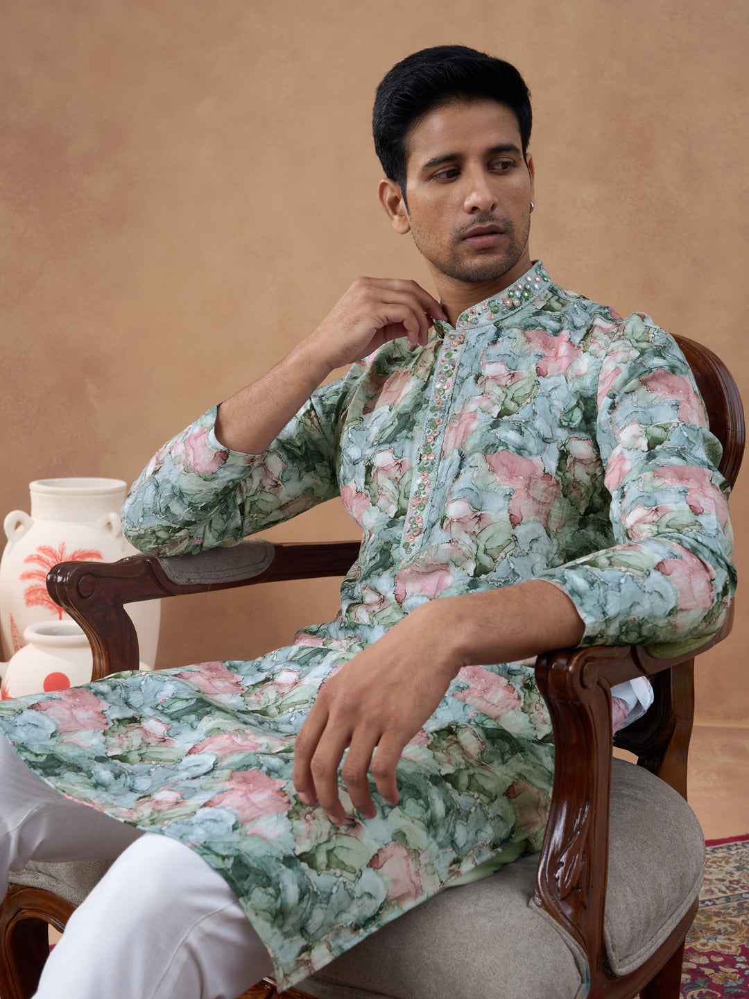 Multi Color Floral Printed Kurta Set